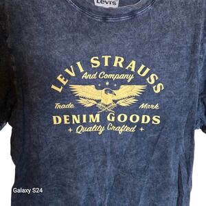 Levi Strauss and Company Graphic T-Shirt Men's S M L XL Blue‎ Denim Goods Eagle